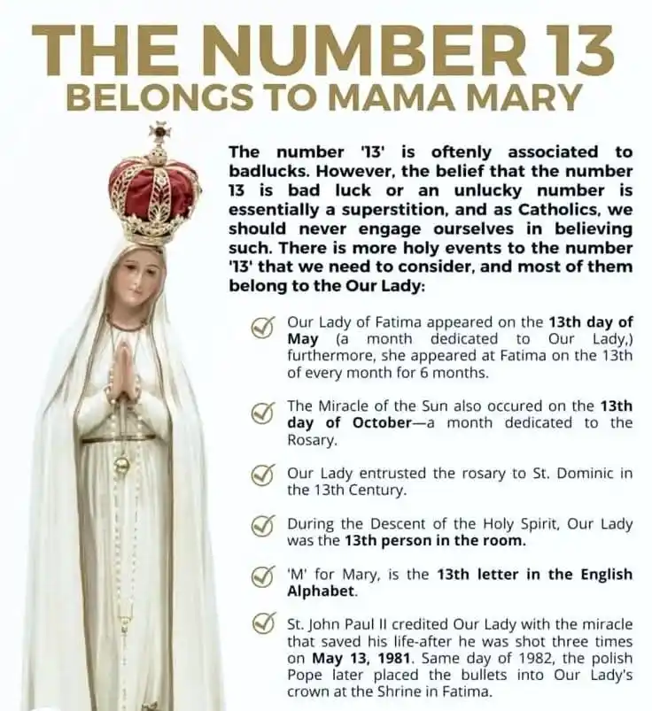 Image from DIVINE RETREAT UPDATES AND PRAYERS: The number '13' is often associated to bad luck. However, the belief t...