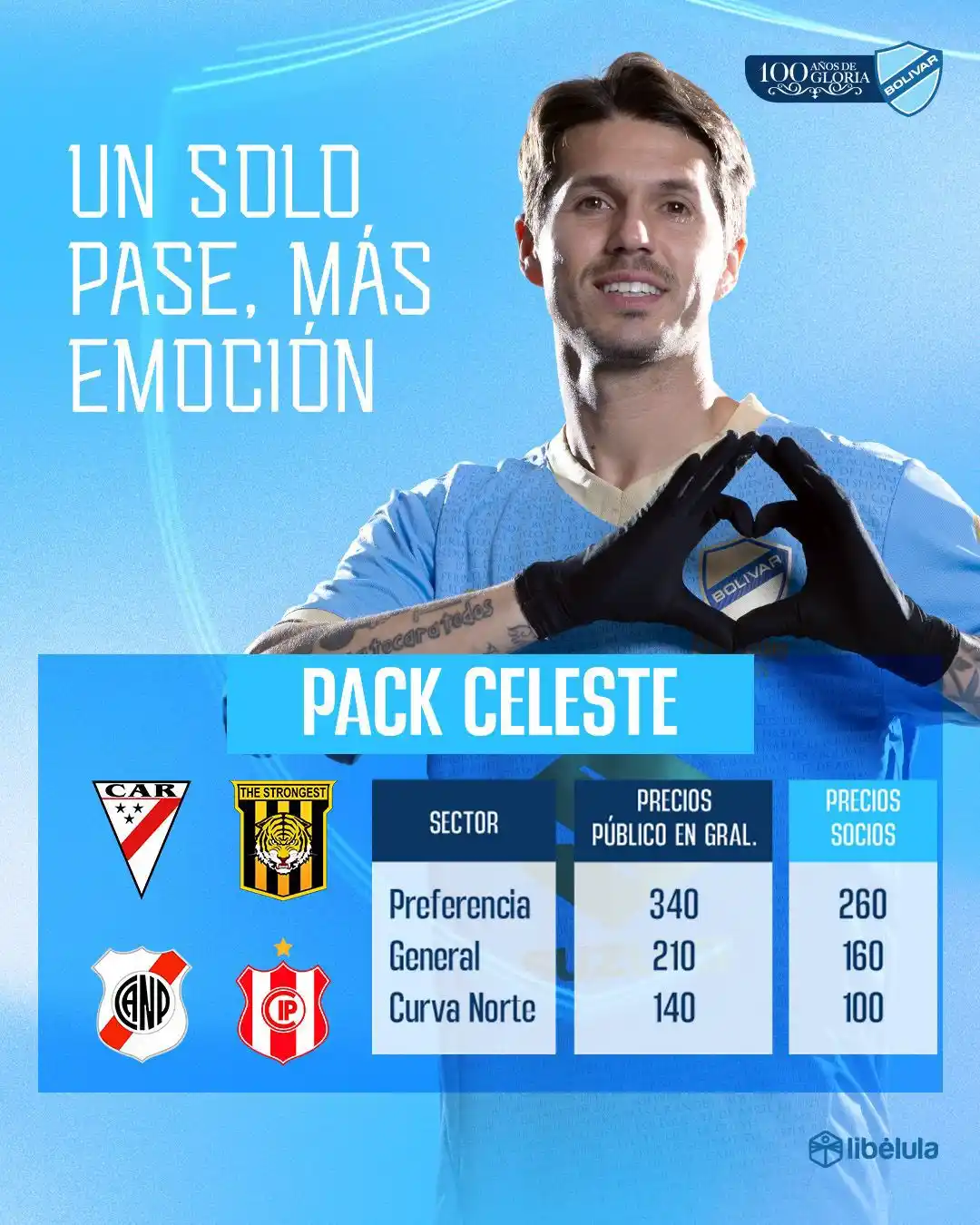 Image from Club Bolívar: ¡Un solo pase, toda la emoción! 🩵✨ Asegura tu lugar en los partidazo...