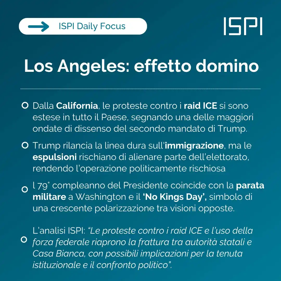 Image from ISPI - Geopolitica: 🇺🇸 *Los Angeles: effetto domino* 👉 _Leggi il Daily Focus di oggi:...
