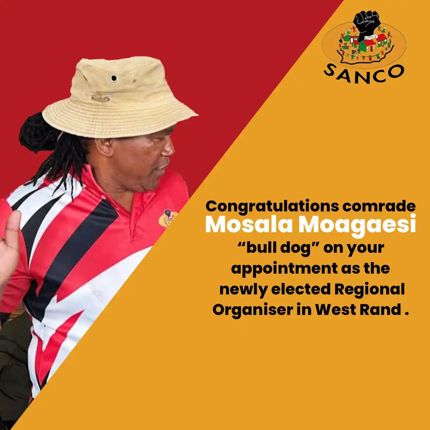 Image from SANCO GAUTENG MEMBERS: Warm welcome and congratulations to comrade Mosala on his election as ...