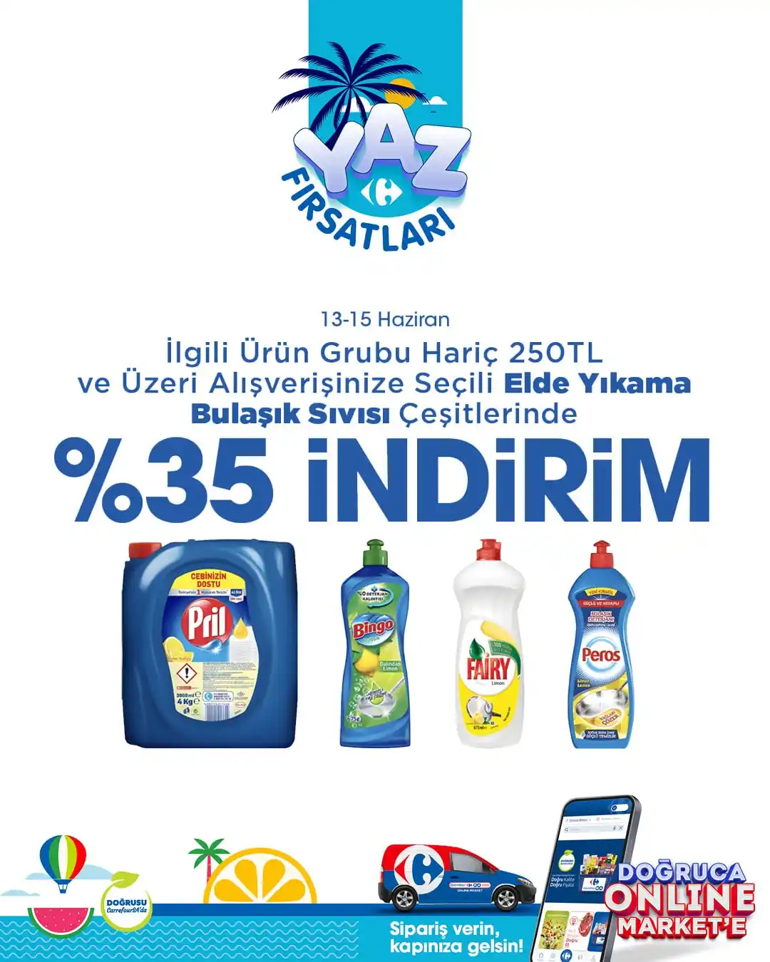 Image from CarrefourSA: Yaz fırsatları CarrefourSA’da! 💙 250 TL ve üzeri alışverişlerinize s...