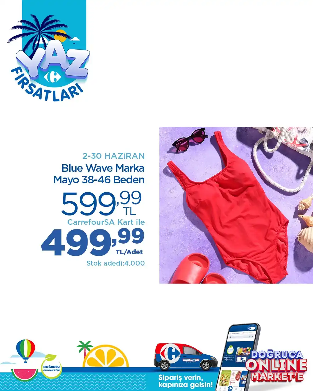 Image from CarrefourSA: Yaz fırsatları CarrefourSA’da! 💙 Mayolardan şişme havuzlara çeşit çe...
