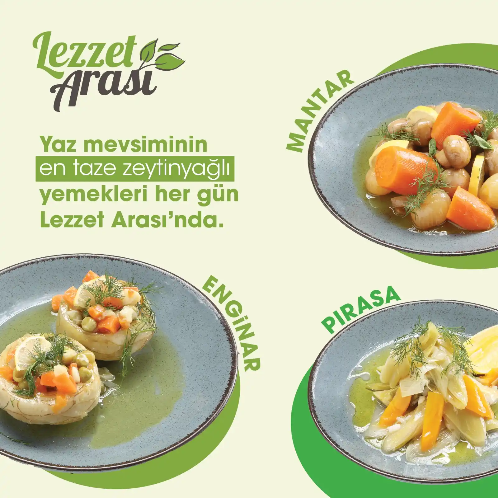 Image from CarrefourSA: Yaz mevsiminin en taze zeytinyağlı yemekleri her gün Lezzet Arası'nda....