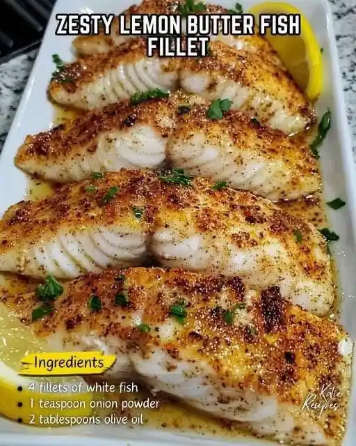 Image from Cooking And Baking Recipes Zim: Zesty Lemon Butter Fish Fillet Ingredients: For the Fish: • 4 f...