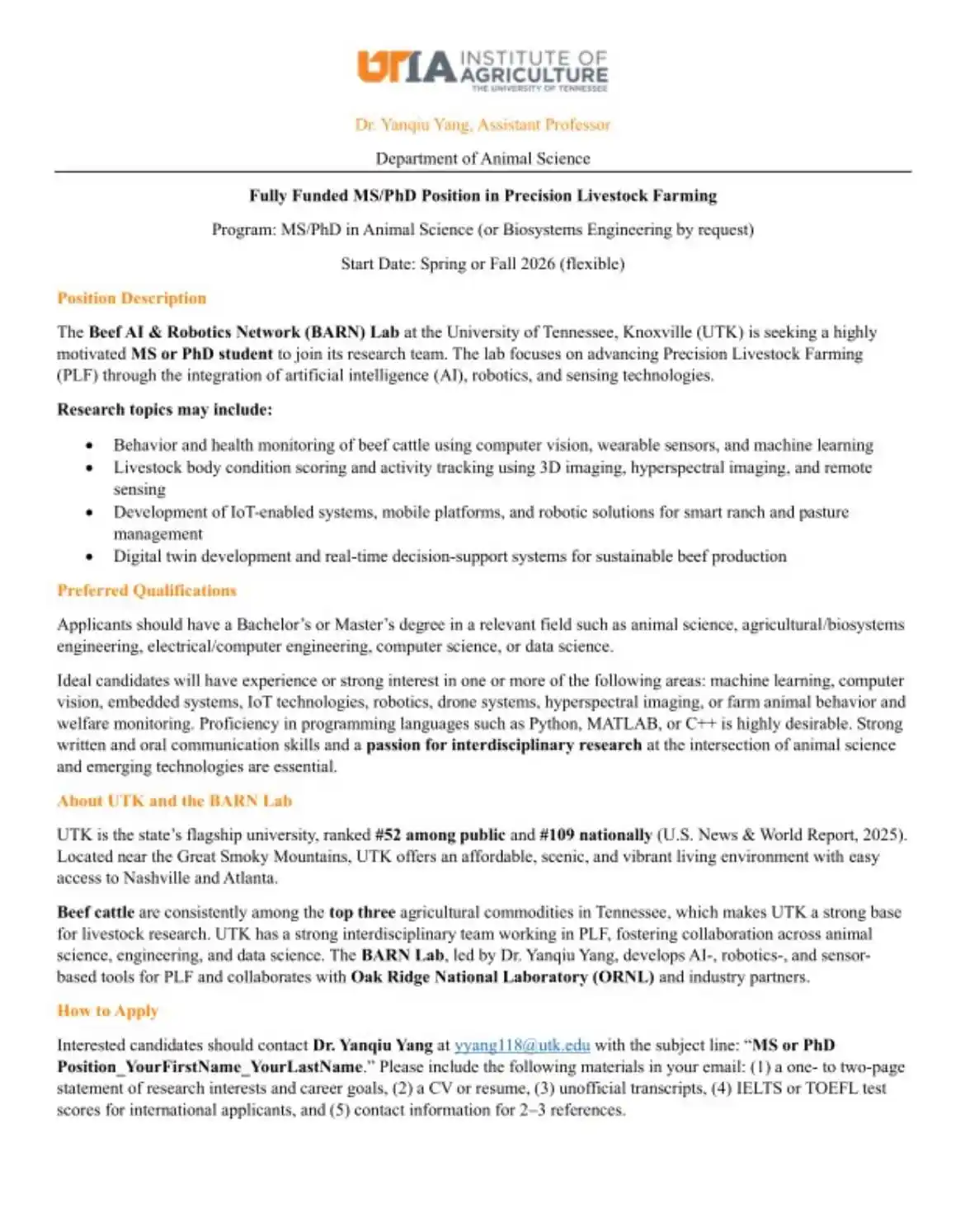 Image from World Scholarships 👩🏫 : *A fully funded MS/PhD in Precision Livestock Farming at University of...