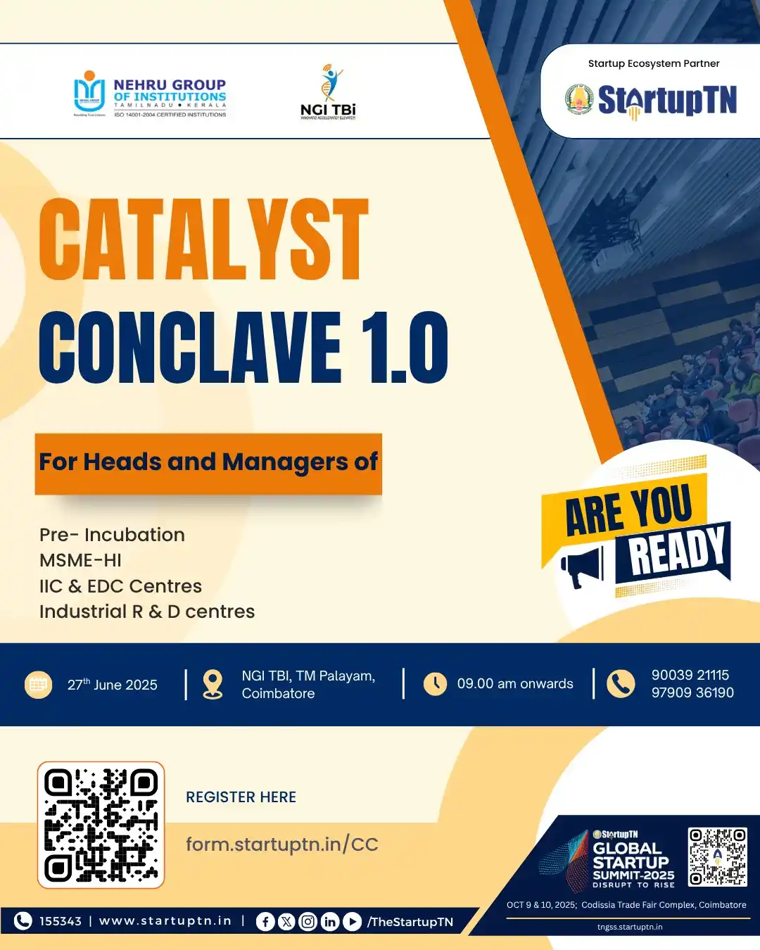 Image from StartupTN : 🌟 Catalyst Conclave 1.0 — Where Innovation Leaders Unite! 🌟 Nehru T...