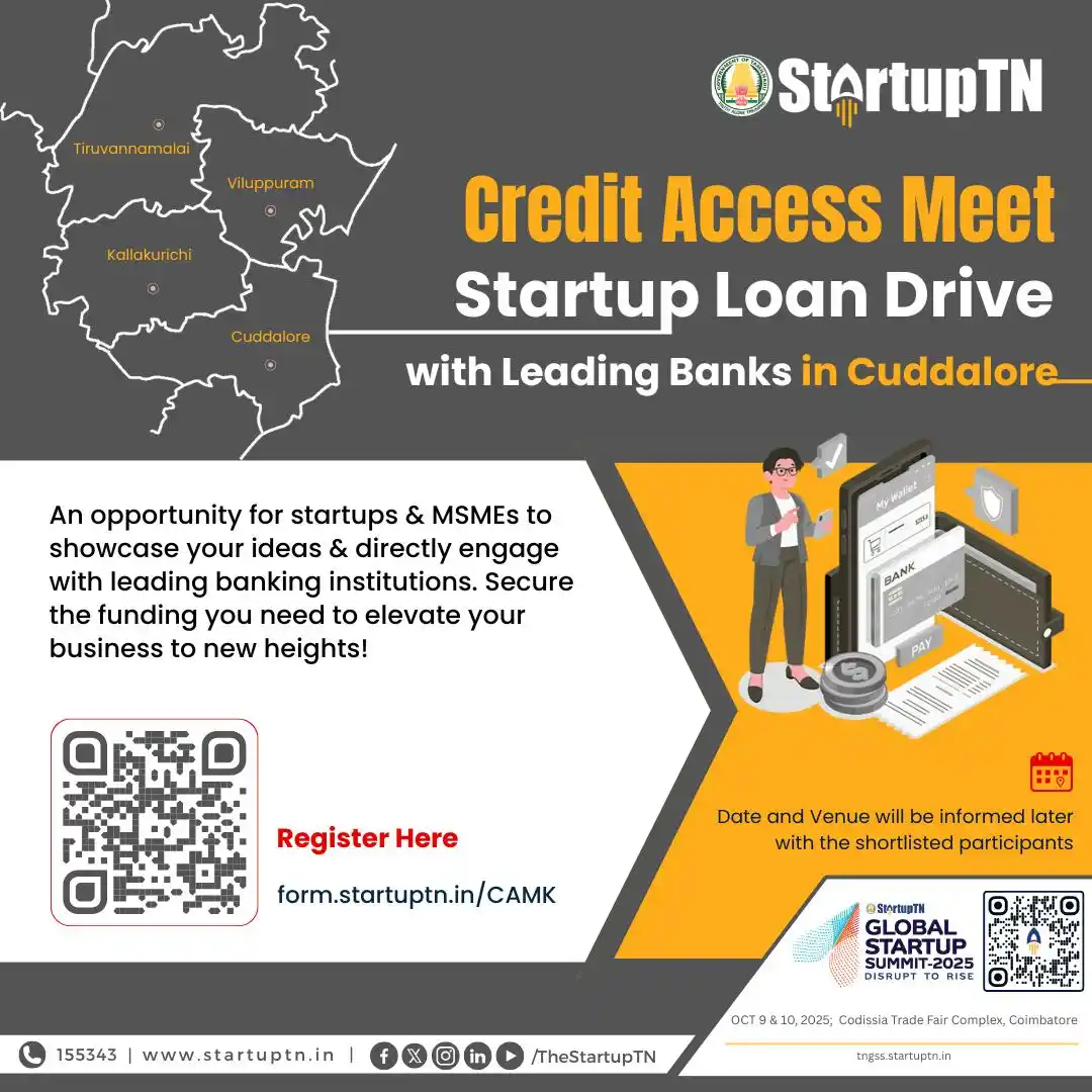 Image from StartupTN : 💼 Credit Access Meet – Cuddalore StartupTN is organising a Credit Ac...