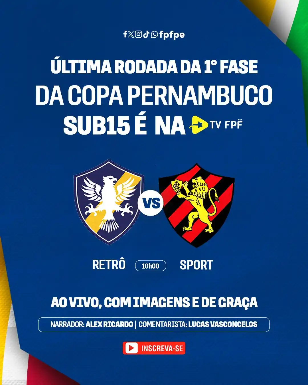 Image from Futebol Pernambucano - FPFPE: 📺 Daqui a pouco, transmissão da Copa Pernambuco Sub15 na TV FPF! Pel...