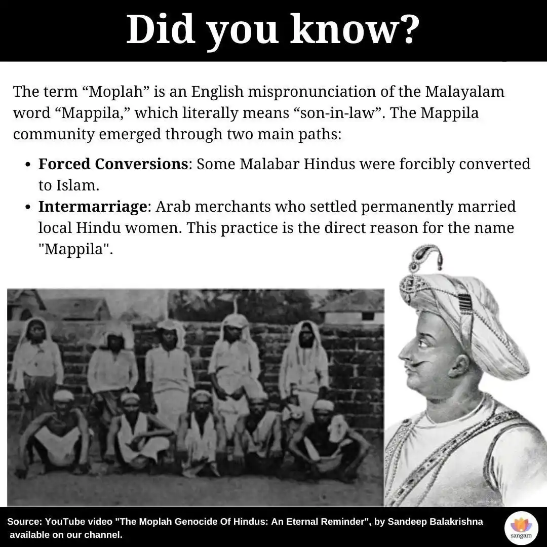Image from SangamTalks: During his invasion of Malabar, Tipu Sultan forcibly resettled some Ma...