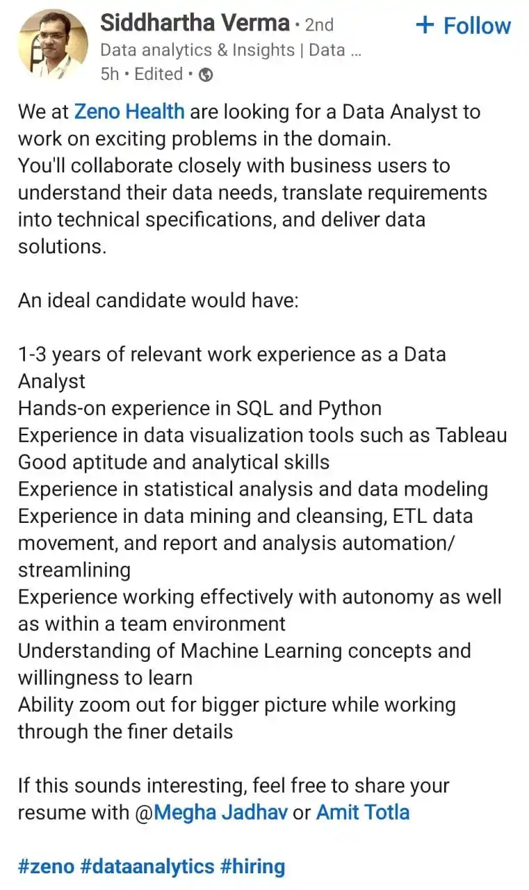 Image from Raghavan P ✅️: Entry-level hiring at *Zeno Health* https://www.linkedin.com/posts/si...