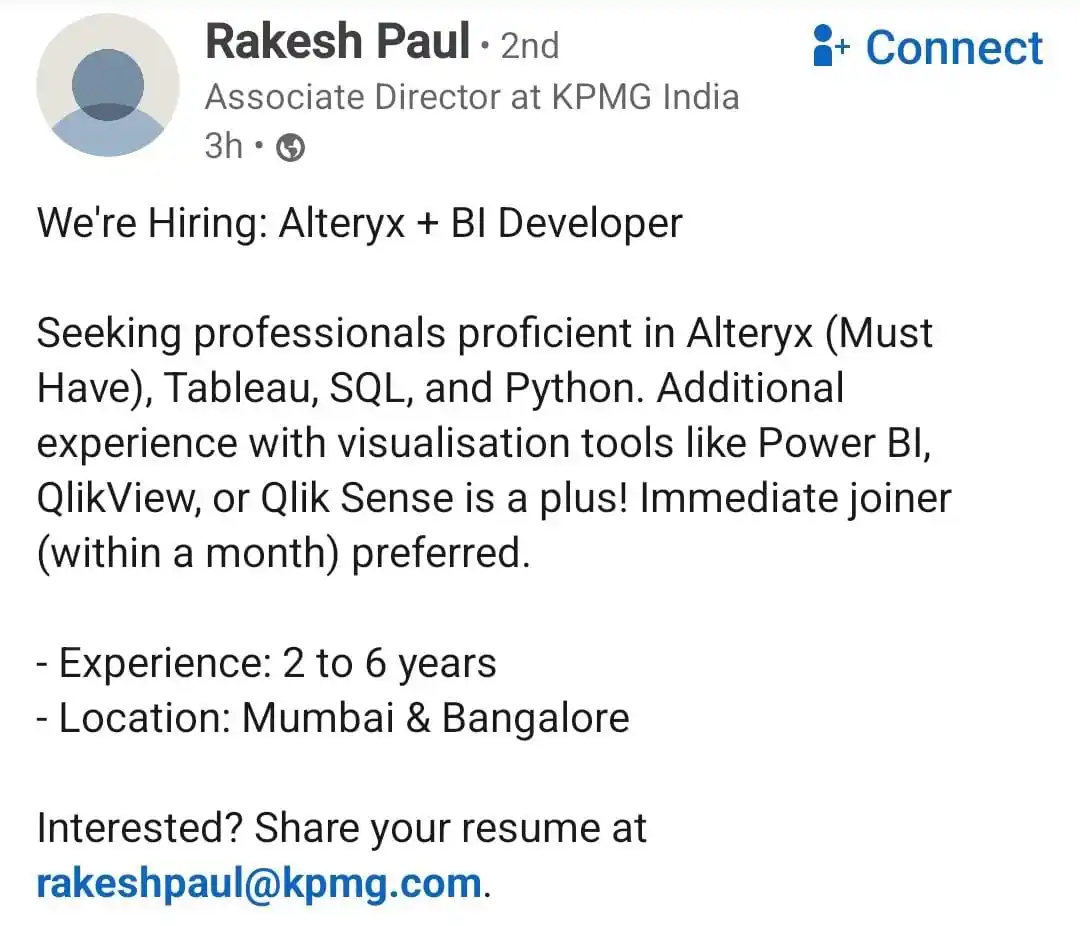 Image from Raghavan P ✅️: Hiring at *KPMG* https://www.linkedin.com/posts/rakeshbimalpaul_were-...