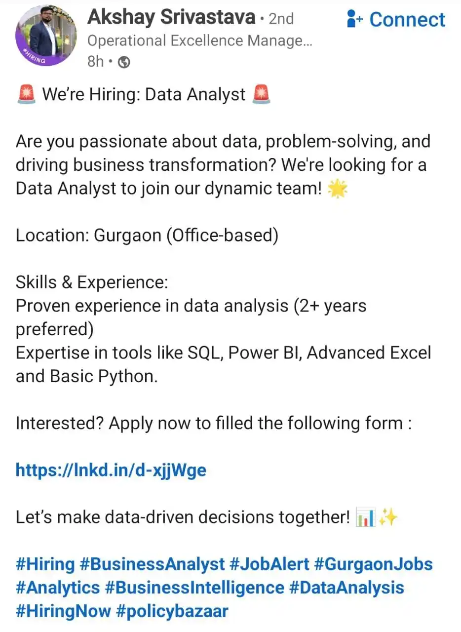 Image from Raghavan P ✅️: Hiring at *Policy Bazaar* https://www.linkedin.com/posts/akshay76_hir...