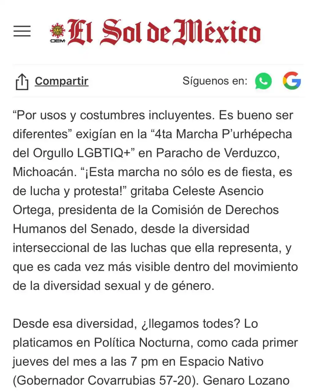 Image from 🏳️🌈 LGBTI+ ➕ 🏳️🌈🏳️⚧️🌈Incidencia (Política)➕Disidencia ( LGTBIPAQ+ )🌈: https://oem.com.mx/elsoldemexico/analisis/pulso-cdmx-un-arcoiris-llama...