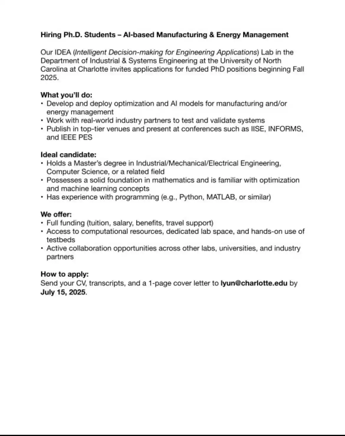 Image from World Scholarships 👩🏫 : *IDEA (Intelligent Decision-making for Engineering Applications)* Lab ...