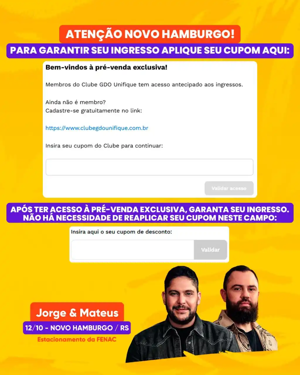 Image from Clube GDO Unifique: Já está com frio na barriga só de pensar no show de *Jorge & Mateus* e...