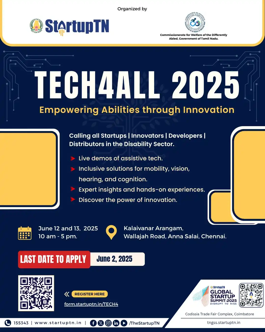 Image from StartupTN : 🚀 Join Us at TECH4ALL 2025! 🌟 Empowering abilities through inclusive...