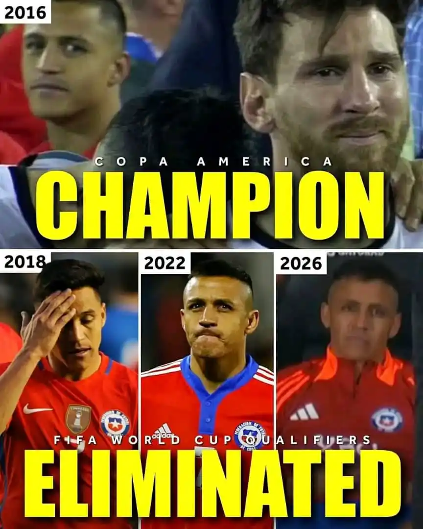 Image from ๐๐๐๐๐ฌ ๐๐ข๐ข๐ง๐๐๐๐ ๐ก๐๐ช๐ฆ๐ฅ๐๏ธ: Just a reminder that Alexis Sรกnchezโs Chile were the reason behind Lio...