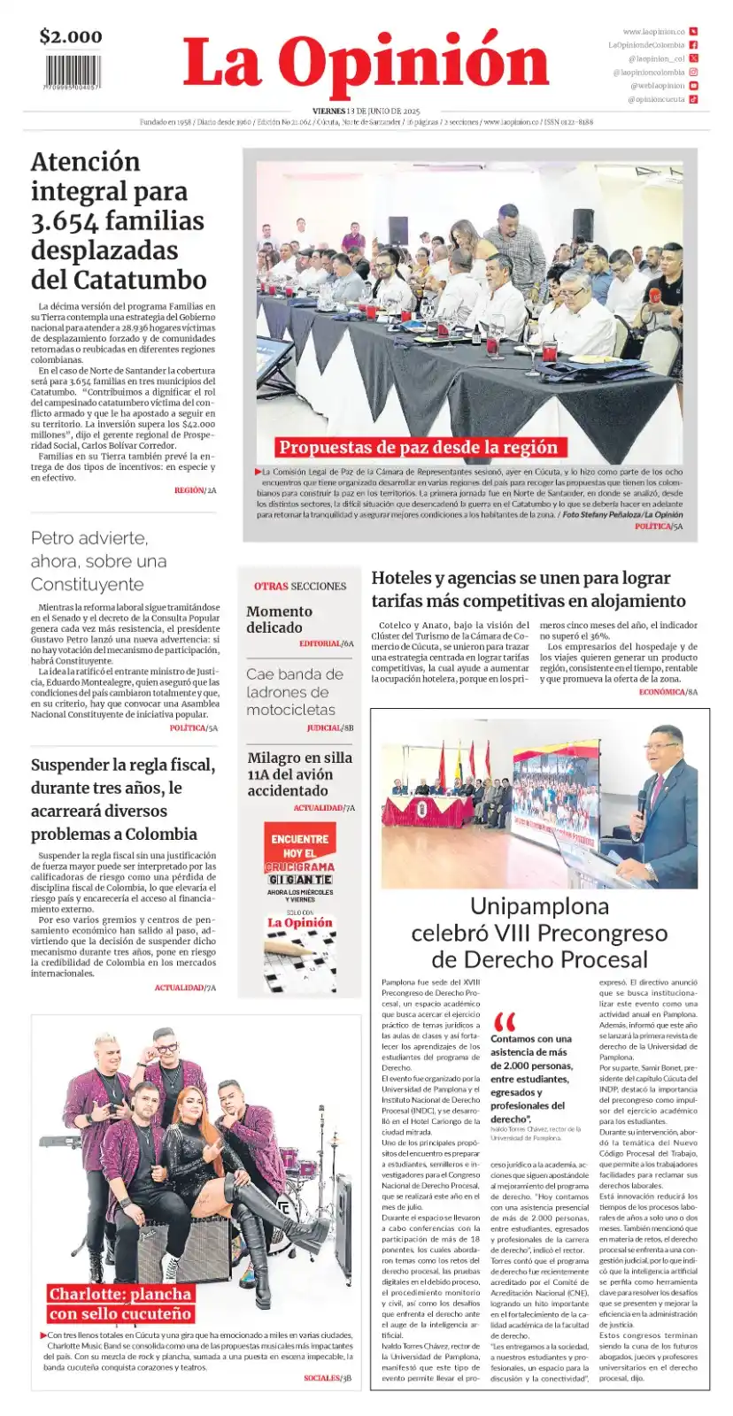Image from La Opinión Noticias: ☀ *¡Muy buenos días a todos nuestros seguidores!* Esta es nuestra port...
