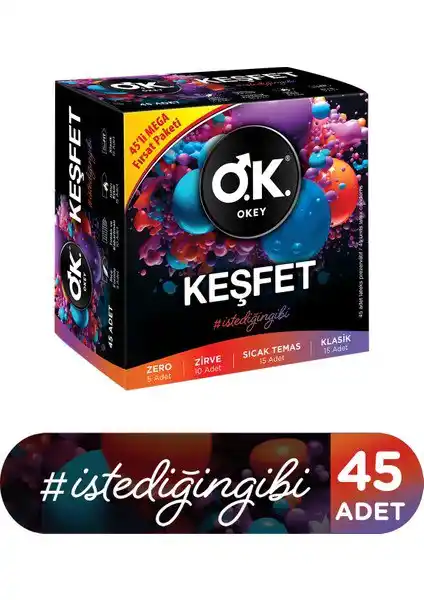 Image from Taze Fırsat Mini: Az Harca, Çok Kazan! 🎉: Okey Keşfet 45'li Prezervatif 💳 ₺ 324 - 2 adet ekle ⚡ 150 TL indiri...