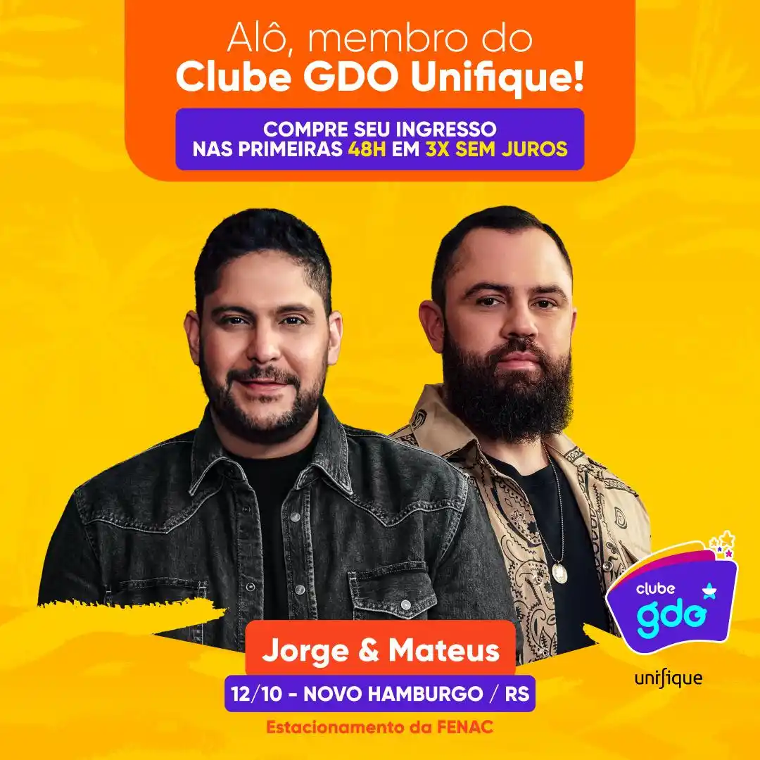 Image from Clube GDO Unifique: PRÉ-VENDA LIBERADA 🚨 Que “Sosseguei” nada! A pré-venda para Jorge & ...