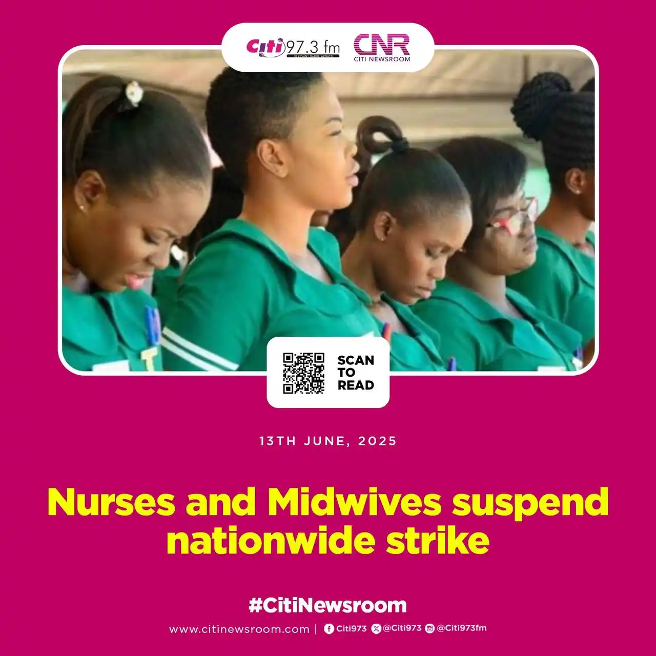 Image from Citi Newsroom: The Ghana Registered Nurses and Midwives Association (GRNMA) has offic...