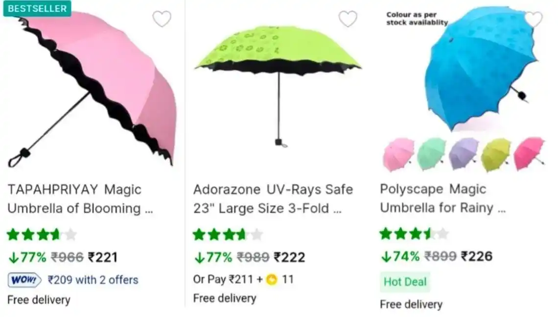 Image from OFFER GURUJI: *Upto 80% Off* on Magic Umbrella of Blooming Folding Portable for UV P...