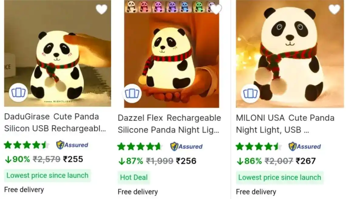 Image from OFFER GURUJI: *Upto 90% Off on Cute Silicon Panda* , USB Rechargeable, 7-Colors Chan...