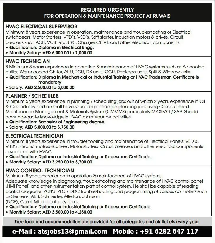 Image from Jobs & Energy News - Gulf & EU (Onshore,Offshore,Oil&Gas,Refinery,Petrochemical,PowerPlant): 🚨 URGENT HIRING | O&M PROJECT – RUWAIS, UAE 🚨 We are seeking skille...