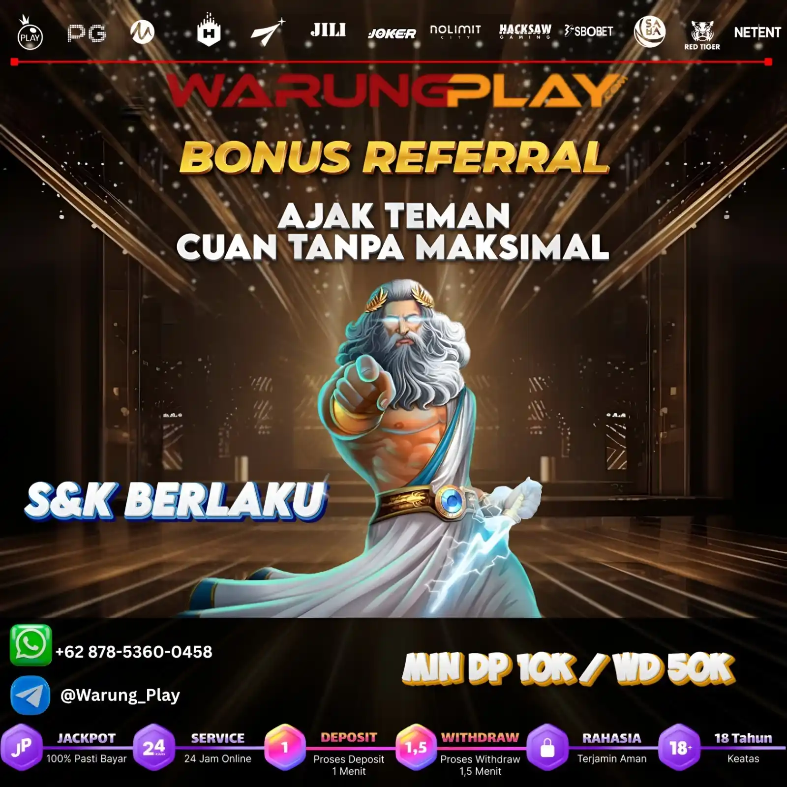 Image from INFO SITUS SLOT VIRAL WARUNGPLAY SLOT TERGACOR SEASIA NO 1 TERPERCAYA: 🔥🔥BONUS REFERRAL🔥🔥 🙌 HALLO BOSKU 🙌 , kami dari situs WARUNGPLA...