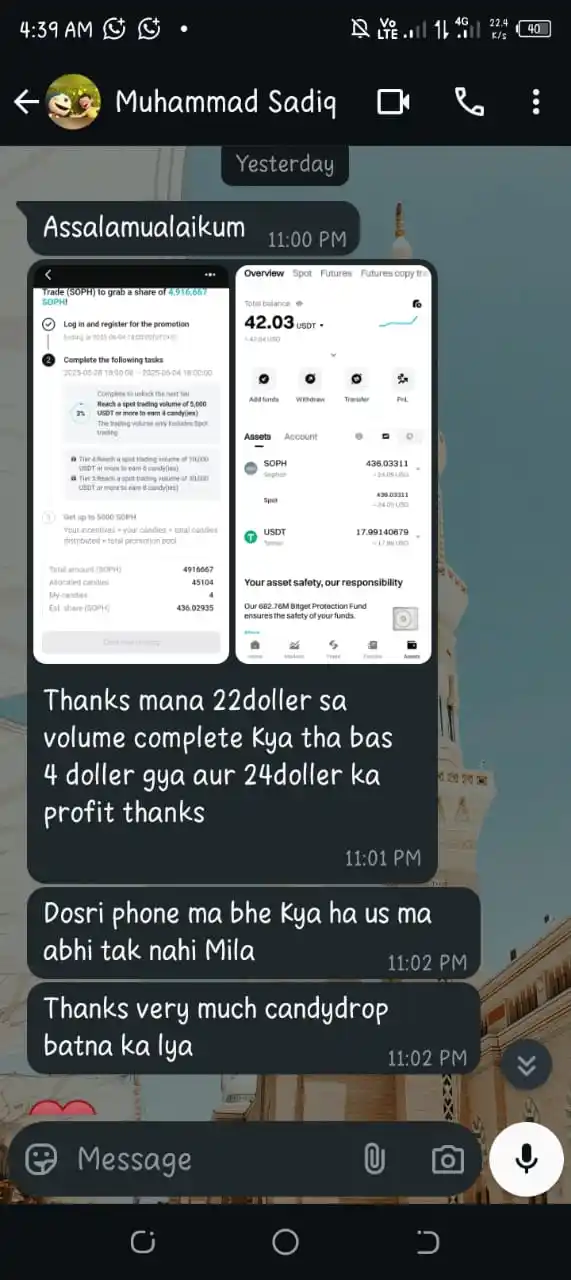 Image from Mujahid Editx💲: Check bitget SopH Reward Received 🤗...