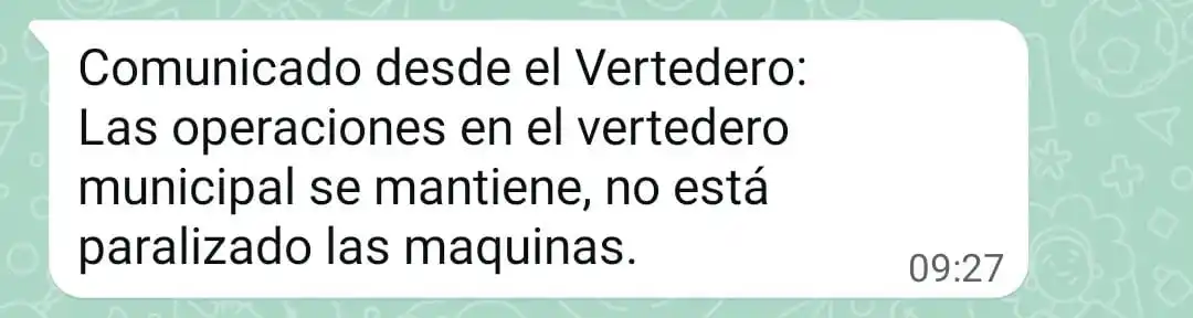 Image from La Primicia De Manta: Comunicado desde el Vertedero 👆🏽 Nos informan que aunque se manteng...