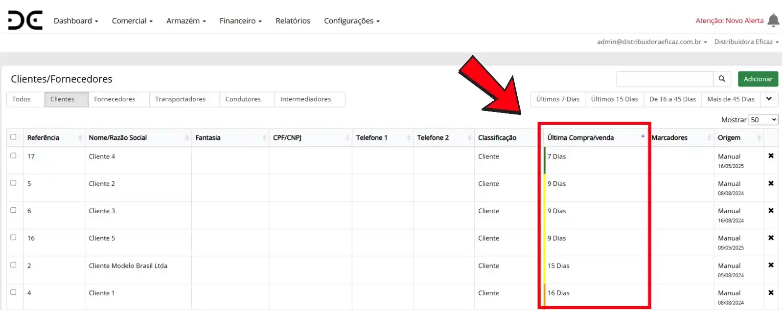 Image from Distribuidora Eficaz: 🔎 Essas informações ficam _visíveis diretamente na pesquisa de client...