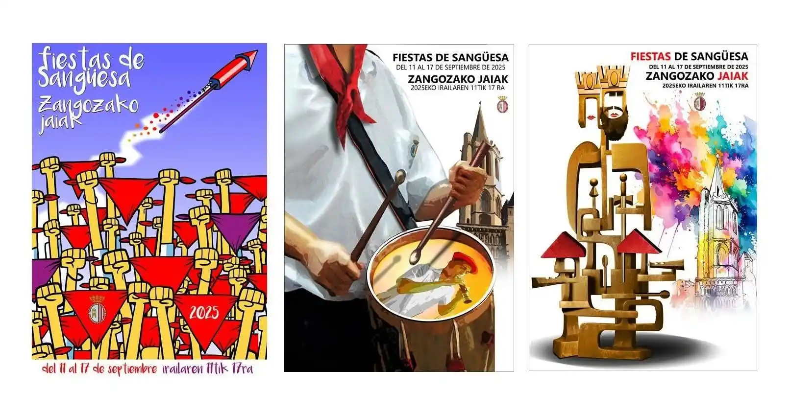 Image from Ayuntamiento de Sangüesa / Zangozako Udala: 🔻 *FIESTAS PATRONALES 2025* 😃 ¡Ya están seleccionados los 3 cartele...