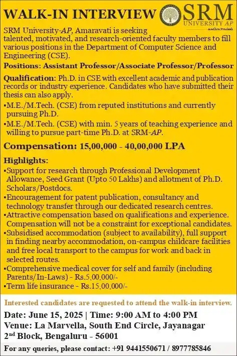 Image from Latest Jobs, Notifications, Syllabus, Old Question Papers & MCQs: https://www.studentsbizz.com/latest-jobs-notifications/2025/148-SRM-Un...
