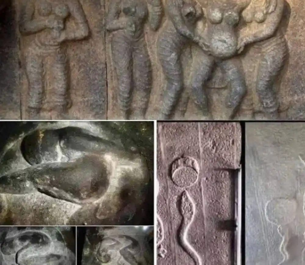 Image from GRUPO ALPHA: Los grabados en piedra en las paredes del templo indio Varamurtheeswar...