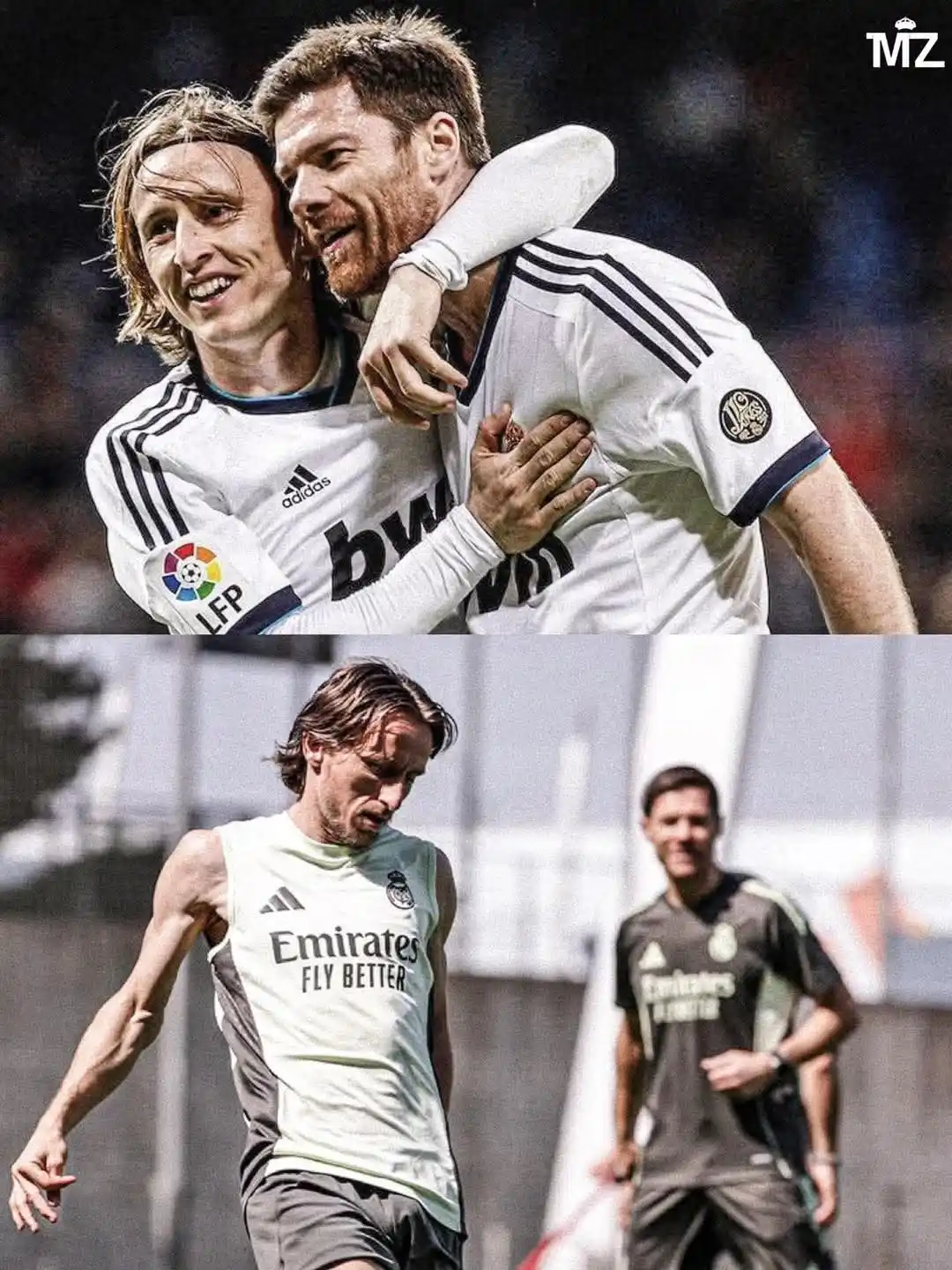 Image from FABRIZIO ROMANO CANAL OFICIAL: Modric and Xabi Alonso were teammates... And now, Xabi is Modric's man...