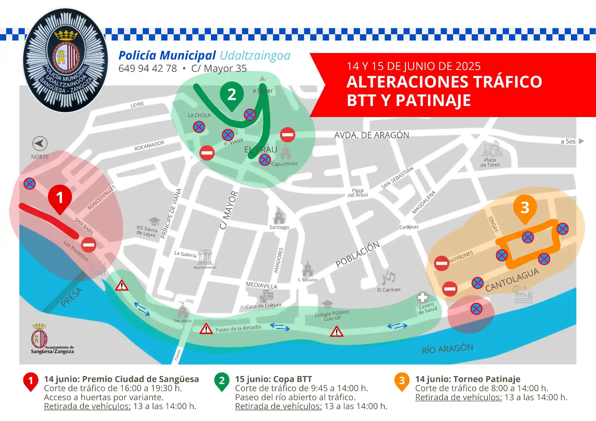 Image from Ayuntamiento de Sangüesa / Zangozako Udala: 🚓 *POLICÍA LOCAL AVISA* Este fin de semana nuestra ciudad celebrará ...