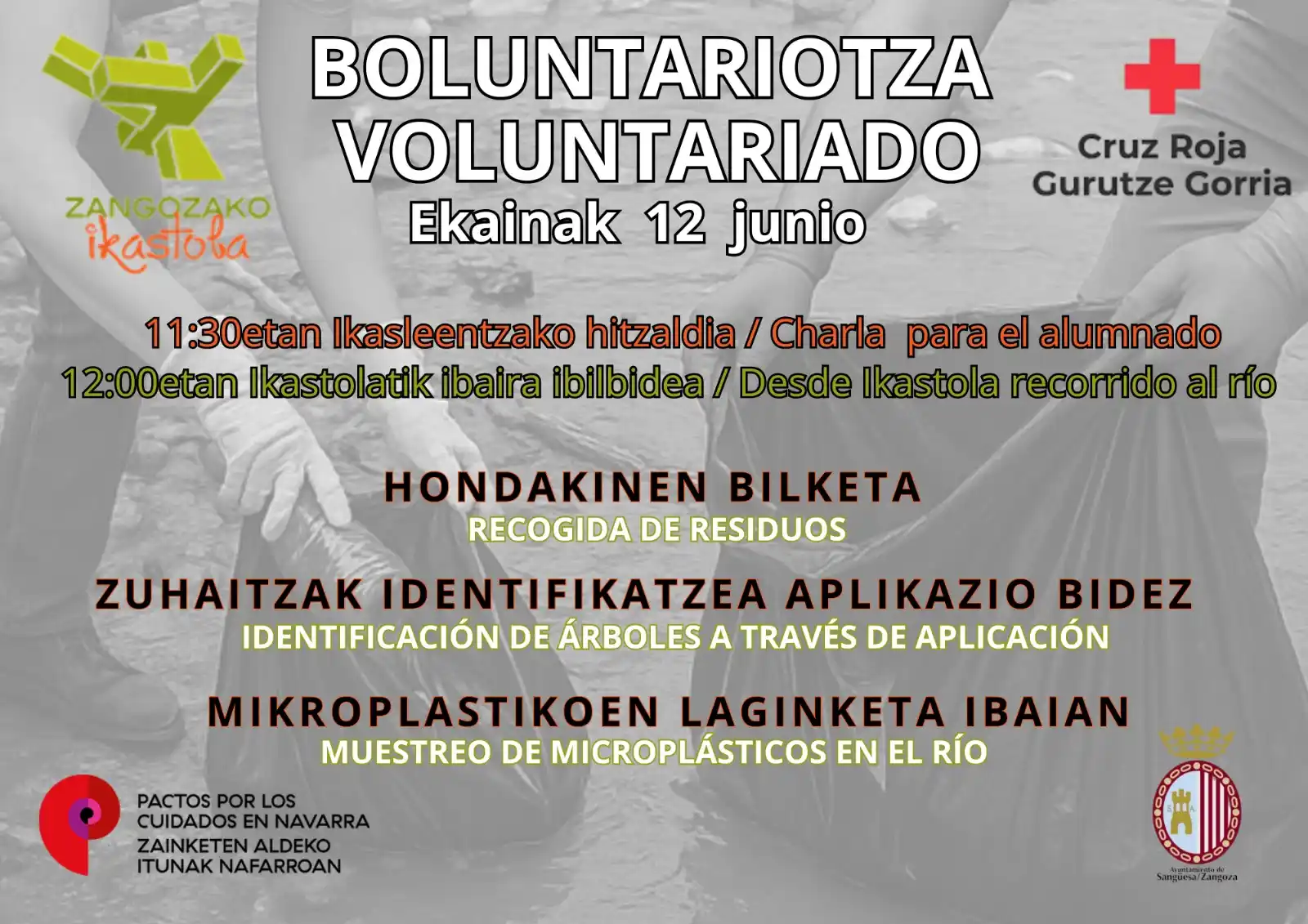 Image from Ayuntamiento de Sangüesa / Zangozako Udala: 🌳 *RECOGIDA DE RESIDUOS Y MUESTREO DE MICROPLÁSTICOS* 👉🏽 Te compar...