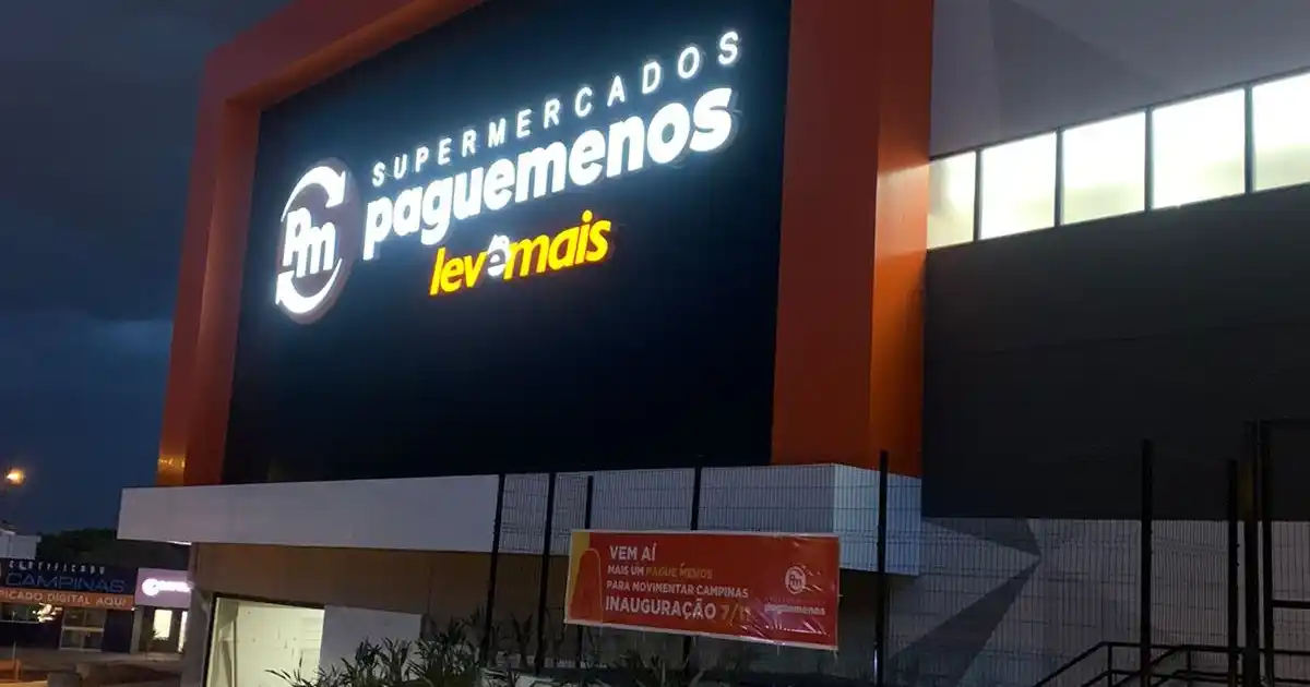 Image from SuperHiper ABRAS: *Supermercados Pague Menos inaugura sétima loja em Campinas (SP), dura...