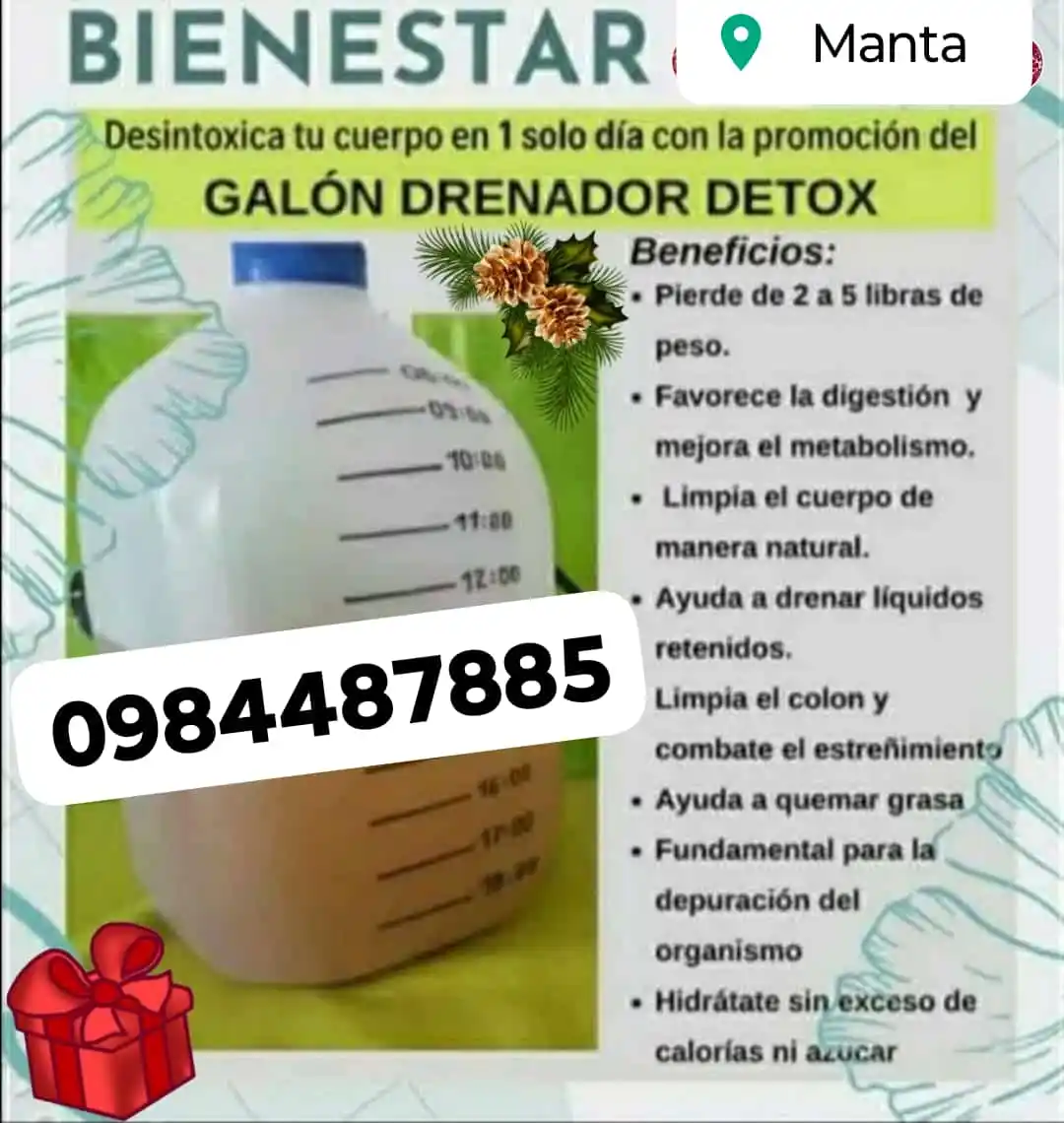 Image from La Primicia De Manta: Te traigo Galón Detox Limpia de los excesos de comida y alcohol 🥳🫷el...