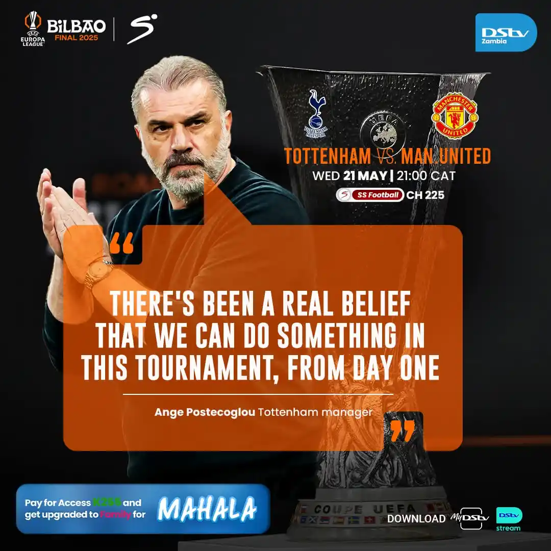 Image from DStv Zambia: ⚽ The stage is set, the belief is real! Tottenham faces off against Ma...