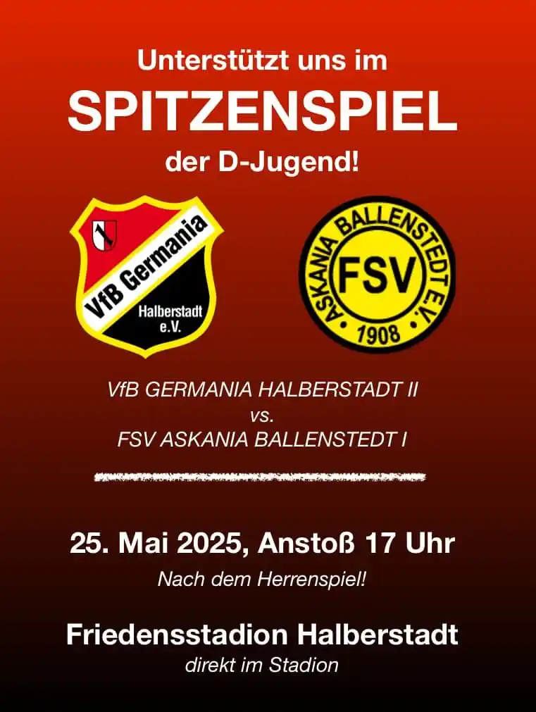 Image from VfB Germania Halberstadt e.V.: Vorschau auf das Wochenende: ... VL-Spitzenspiele und OL-Heimspiel mit...