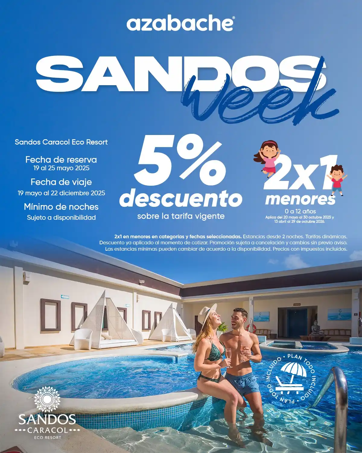 Image from Azabache México: 👧👦 *2x1 en Menores para viajar durante este verano + 5% de Descuento...