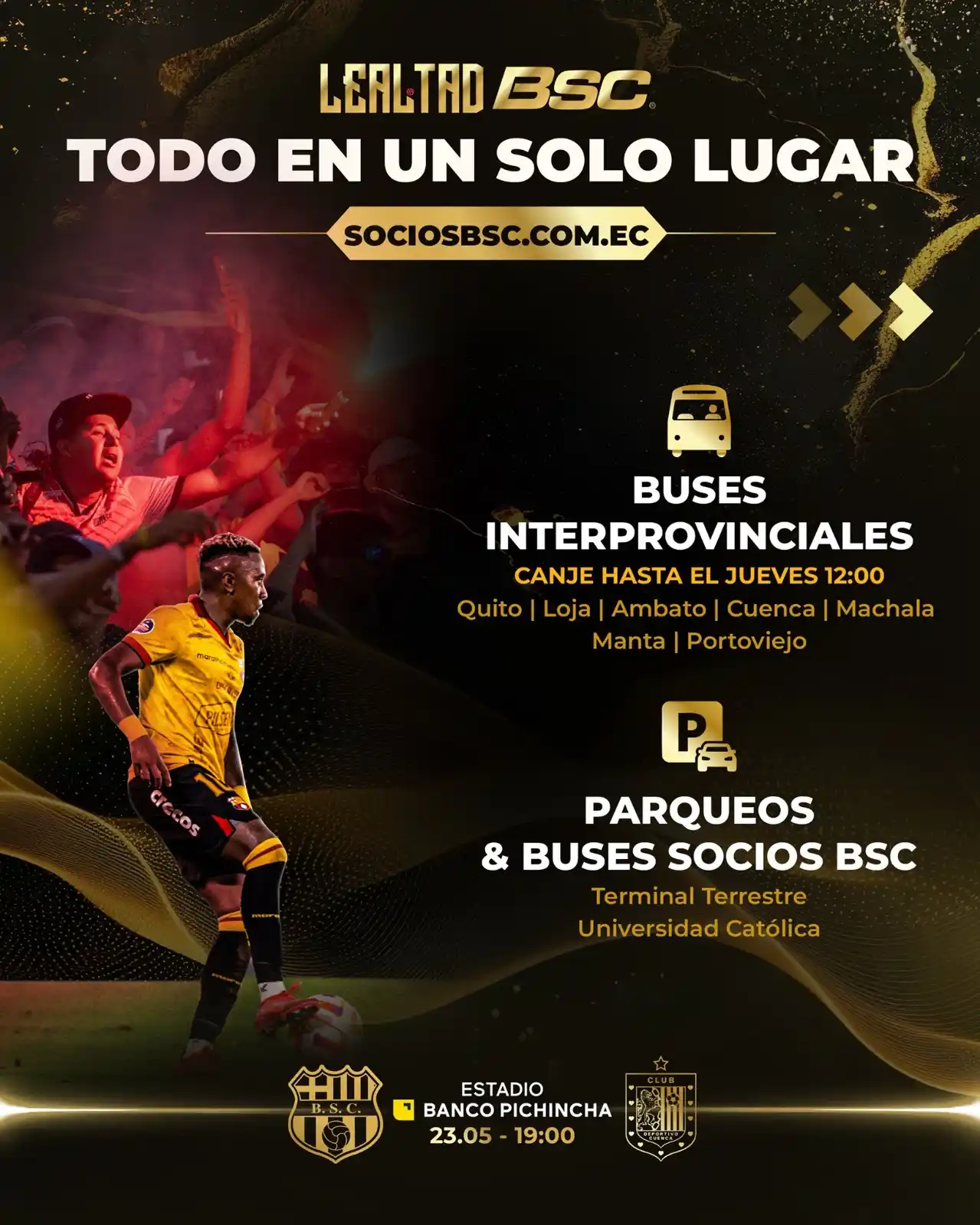 Image from Barcelona Sporting Club: Alienta al Ídolo en el Estadio Banco Pichincha! 🏟️💛 Canjea tus bene...