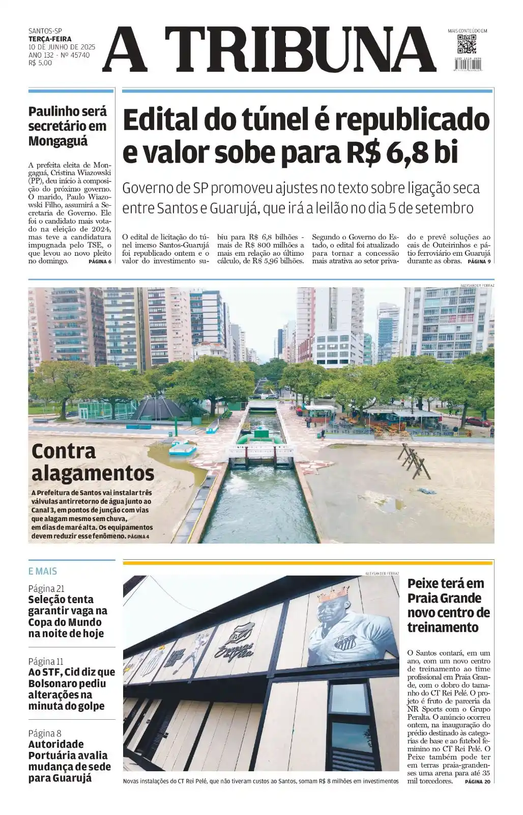 Image from A Tribuna: Bom dia! 😃 - 🚗 Edital do túnel é republicado e valor sobe para R$ 6,...