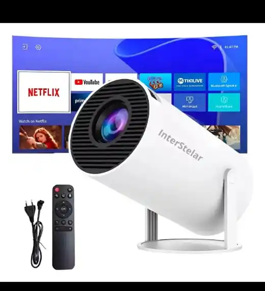 Image from Ofertas Do Dia: CINEMA ATÉ NO TETO ✅ Projetor Interestelar Hy300 Mini Branco Netflix ...