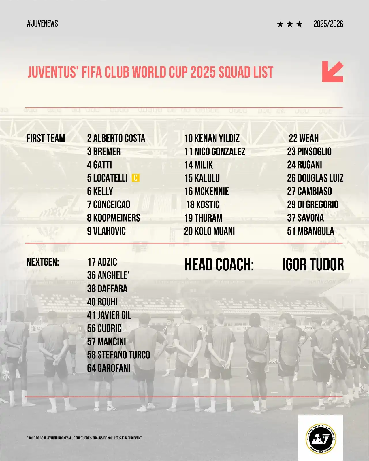 Image from JCINDONESIA: Daftar Pemain Juventus untuk Piala Dunia Antarklub 2025. Juventus su...