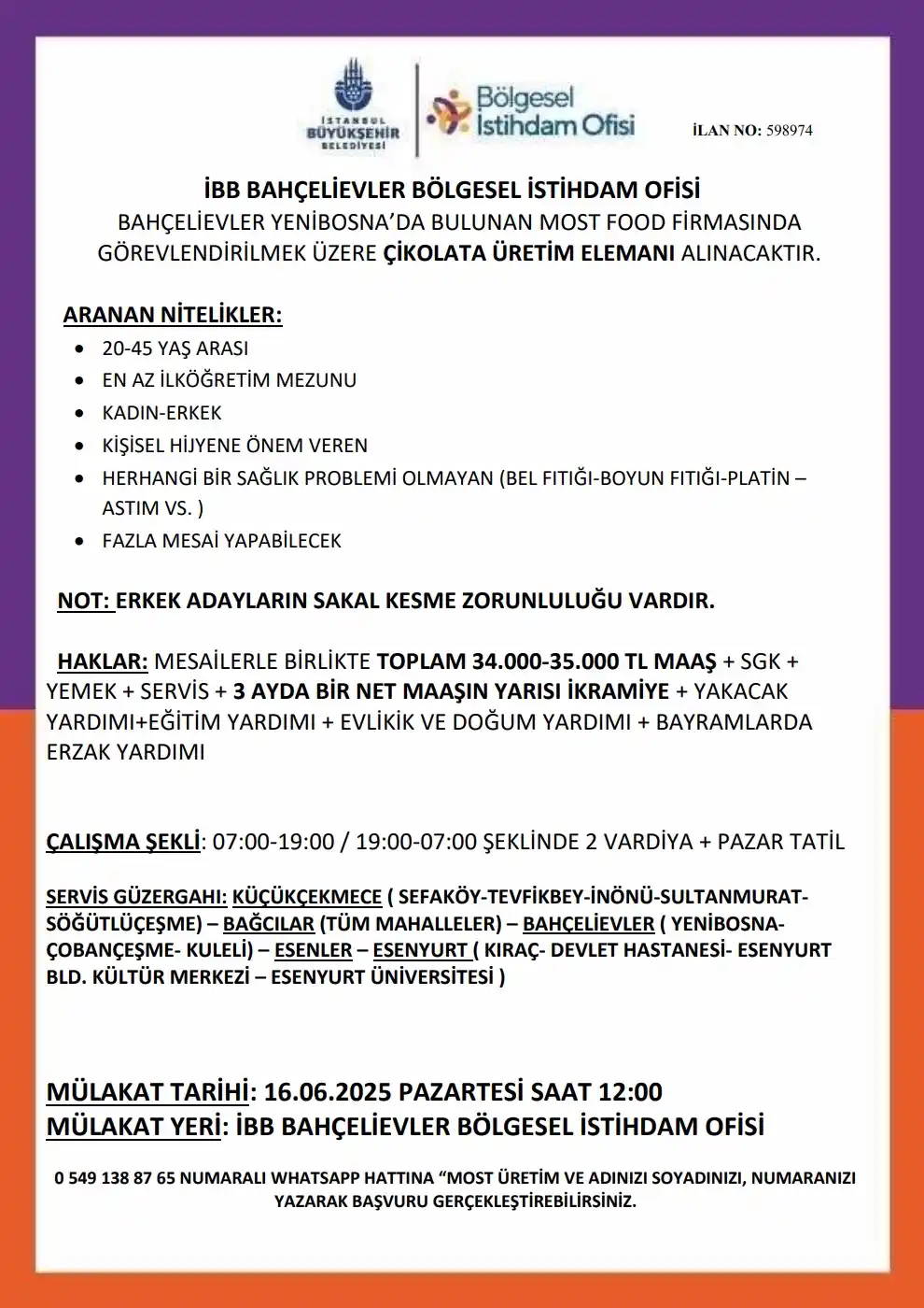 İBB BAHÇELİEVLER BÖLGESEL İSTİHDAM OFİSİ post