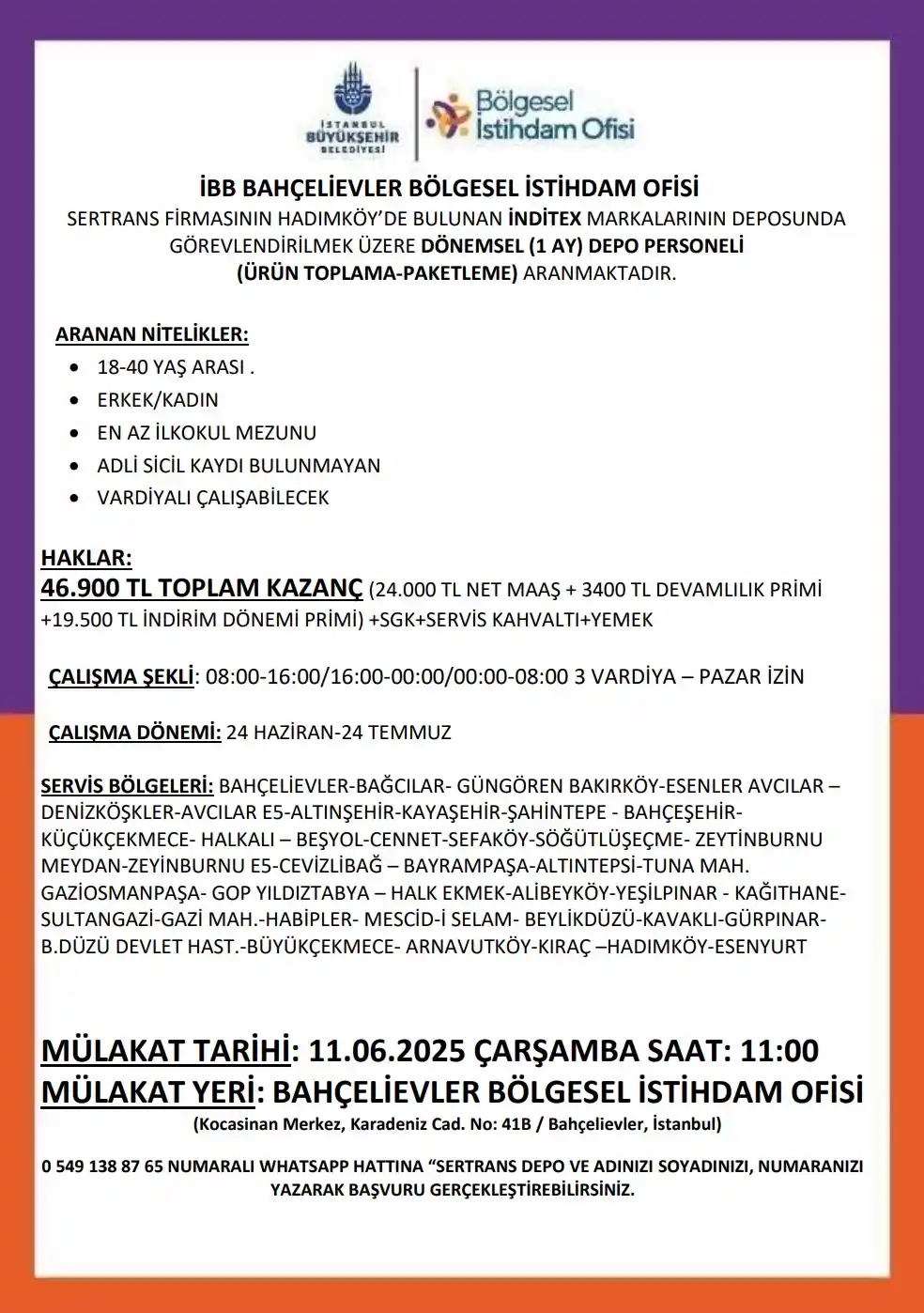 İBB BAHÇELİEVLER BÖLGESEL İSTİHDAM OFİSİ post