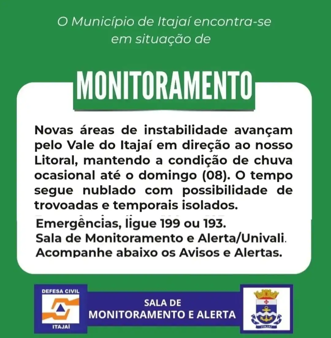 Defesa Civil de Itajaí                          🚨AVISOS E ALERTAS🚨  post